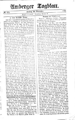 Amberger Tagblatt Freitag 25. November 1870