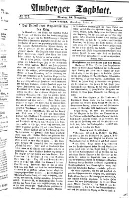 Amberger Tagblatt Montag 28. November 1870