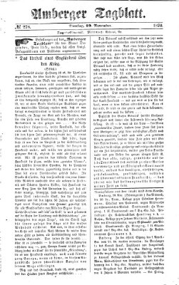 Amberger Tagblatt Dienstag 29. November 1870