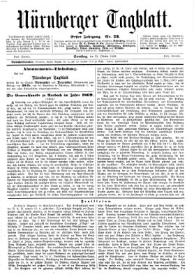 Nürnberger Tagblatt Samstag 23. Oktober 1869