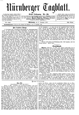 Nürnberger Tagblatt Mittwoch 17. November 1869