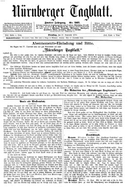 Nürnberger Tagblatt Dienstag 27. September 1870