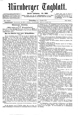 Nürnberger Tagblatt Donnerstag 1. Dezember 1870