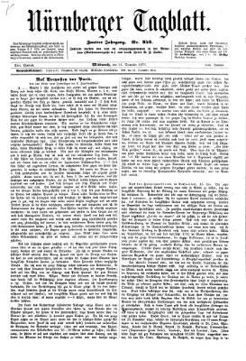 Nürnberger Tagblatt Mittwoch 21. Dezember 1870