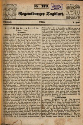 Regensburger Tagblatt Mittwoch 2. Juli 1845