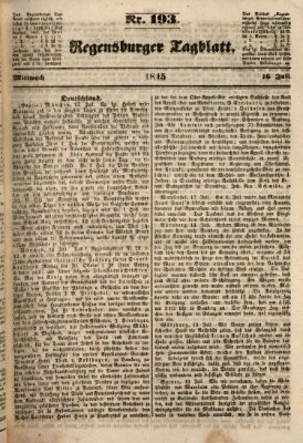 Regensburger Tagblatt Mittwoch 16. Juli 1845