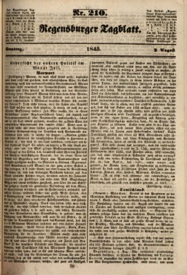 Regensburger Tagblatt Samstag 2. August 1845