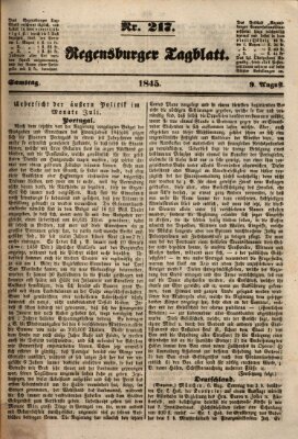 Regensburger Tagblatt Samstag 9. August 1845