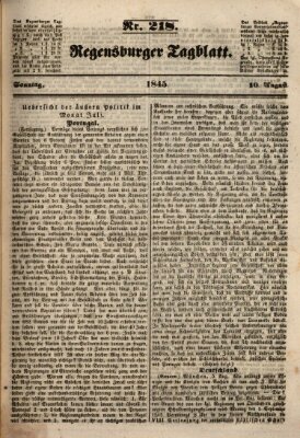 Regensburger Tagblatt Sonntag 10. August 1845