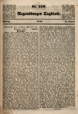 Regensburger Tagblatt Montag 11. August 1845