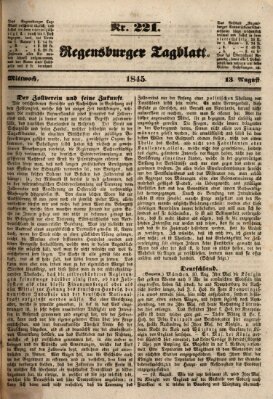 Regensburger Tagblatt Mittwoch 13. August 1845