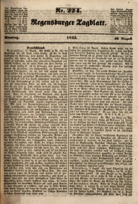 Regensburger Tagblatt Samstag 16. August 1845