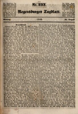 Regensburger Tagblatt Montag 25. August 1845