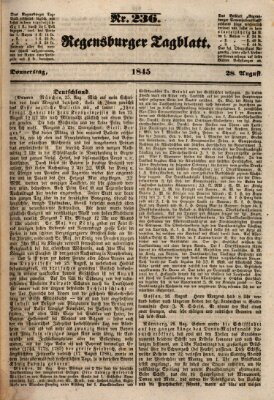 Regensburger Tagblatt Donnerstag 28. August 1845