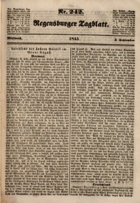 Regensburger Tagblatt Mittwoch 3. September 1845