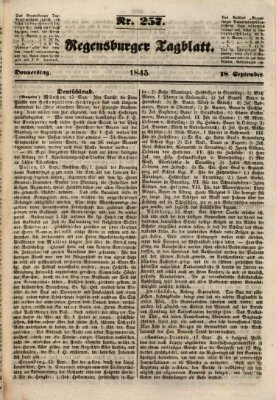 Regensburger Tagblatt Donnerstag 18. September 1845