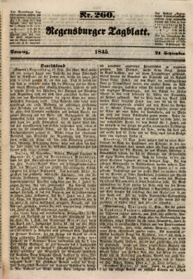 Regensburger Tagblatt Sonntag 21. September 1845