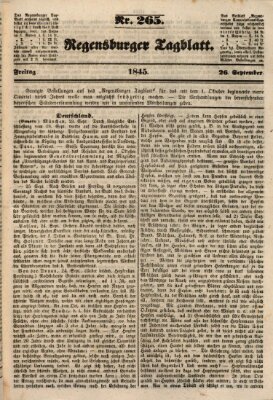 Regensburger Tagblatt Freitag 26. September 1845