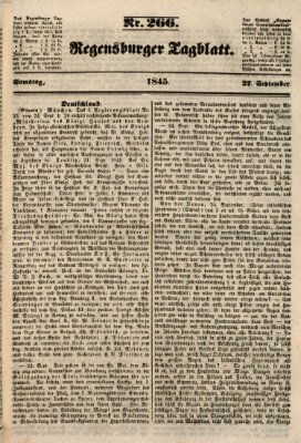 Regensburger Tagblatt Samstag 27. September 1845