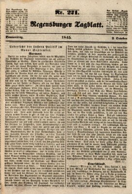 Regensburger Tagblatt Donnerstag 2. Oktober 1845