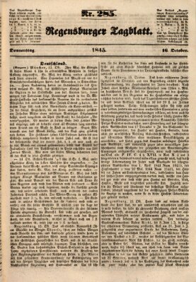 Regensburger Tagblatt Donnerstag 16. Oktober 1845