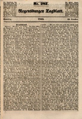 Regensburger Tagblatt Samstag 18. Oktober 1845