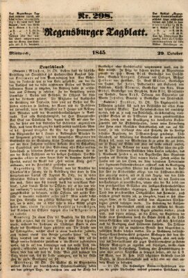 Regensburger Tagblatt Mittwoch 29. Oktober 1845