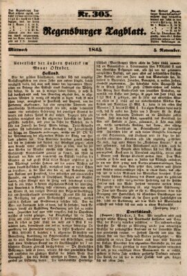 Regensburger Tagblatt Mittwoch 5. November 1845