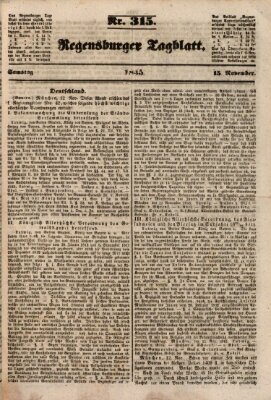 Regensburger Tagblatt Samstag 15. November 1845