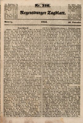 Regensburger Tagblatt Sonntag 16. November 1845