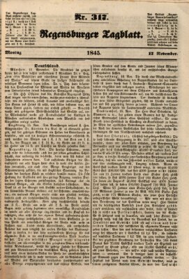 Regensburger Tagblatt Montag 17. November 1845