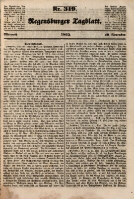 Regensburger Tagblatt Mittwoch 19. November 1845