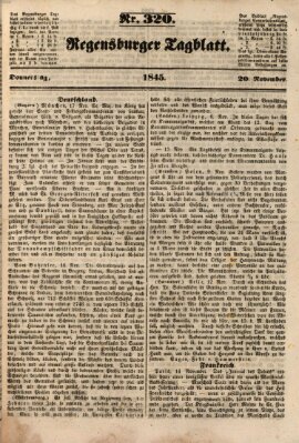 Regensburger Tagblatt Donnerstag 20. November 1845