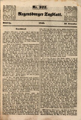 Regensburger Tagblatt Samstag 22. November 1845