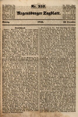 Regensburger Tagblatt Montag 22. Dezember 1845