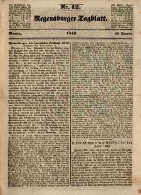 Regensburger Tagblatt Montag 12. Januar 1846