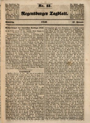 Regensburger Tagblatt Samstag 17. Januar 1846