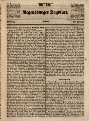 Regensburger Tagblatt Sonntag 18. Januar 1846