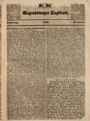 Regensburger Tagblatt Donnerstag 22. Januar 1846