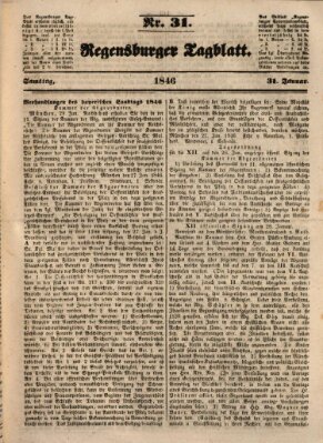 Regensburger Tagblatt Samstag 31. Januar 1846