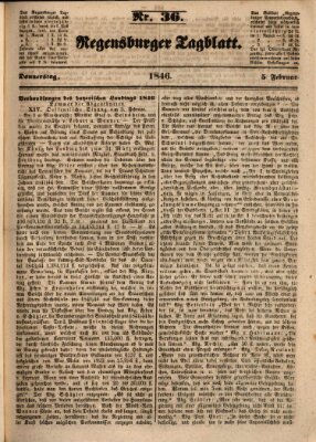 Regensburger Tagblatt Donnerstag 5. Februar 1846