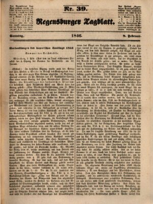 Regensburger Tagblatt Sonntag 8. Februar 1846