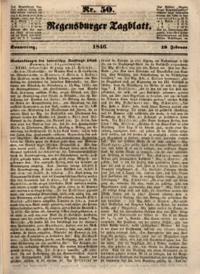 Regensburger Tagblatt Donnerstag 19. Februar 1846