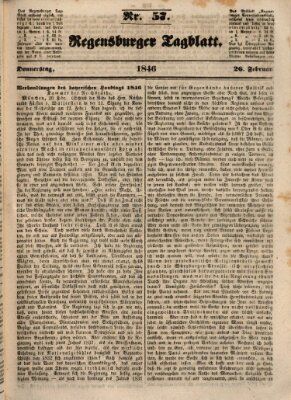 Regensburger Tagblatt Donnerstag 26. Februar 1846