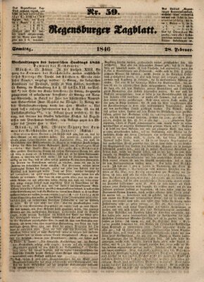 Regensburger Tagblatt Samstag 28. Februar 1846