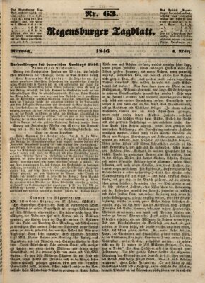 Regensburger Tagblatt Mittwoch 4. März 1846