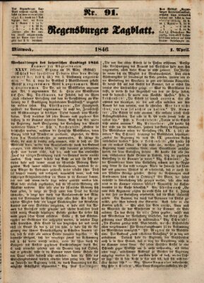 Regensburger Tagblatt Mittwoch 1. April 1846