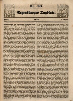 Regensburger Tagblatt Freitag 3. April 1846