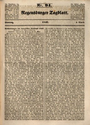 Regensburger Tagblatt Samstag 4. April 1846