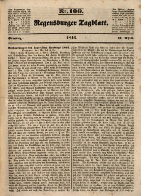 Regensburger Tagblatt Samstag 11. April 1846